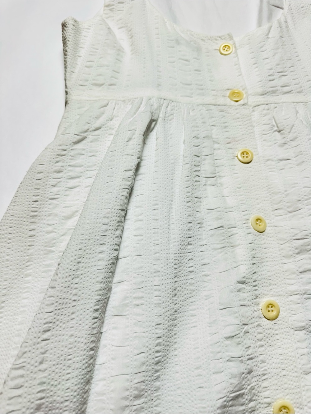 J. Crew White Textured Cotton Button Front Sundress Cottagecore Size 4 - Picture 7 of 11